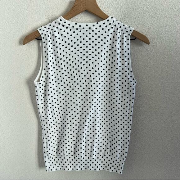 J Crew Polka Dot White Blue Preppy Feminine Small - Picture 5 of 6